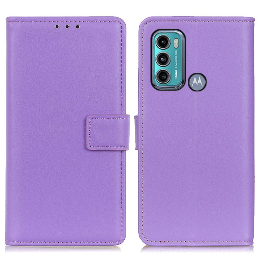 Motorola Moto G60 Leather Flip Case w. Wallet - Purple