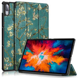 Lenovo Tab P11 Pro Tri-Fold Leather Case w. Pencil Holder - Flower branches