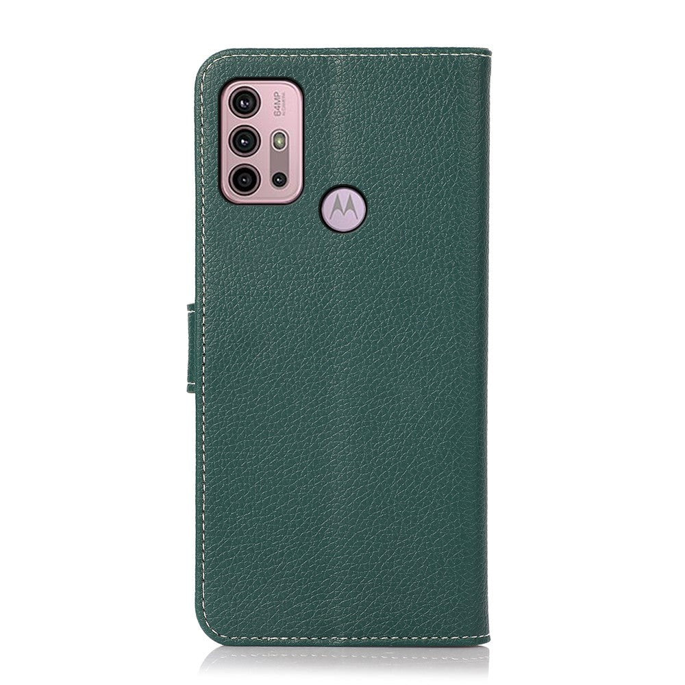 Motorola Moto G10 / G20 / G30 Litchi Leather Wallet Case - Green