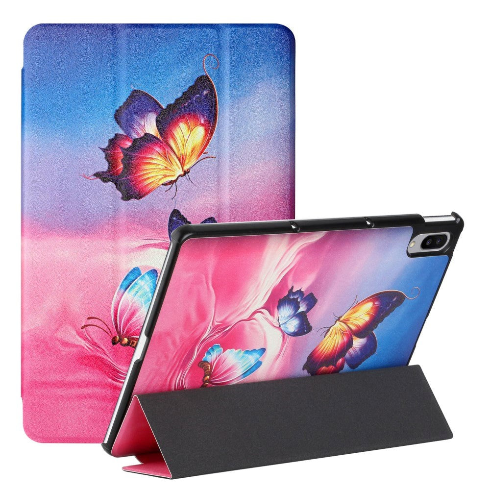 Lenovo Pad Pro / Tab P11 Pro Tri-Fold Leather Case - Colorful Butterflies