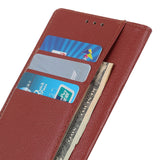 Motorola Edge 20 Lite Litchi Leather Texture Wallet Case - Brown