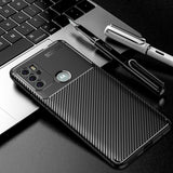 Motorola Moto G60s Brushed Carbon Fiber Flexible Plastic Case - Black