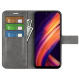 Motorola Edge 30 Pro Leather Cover w. Card Holder & Magnetic Closure - Grey