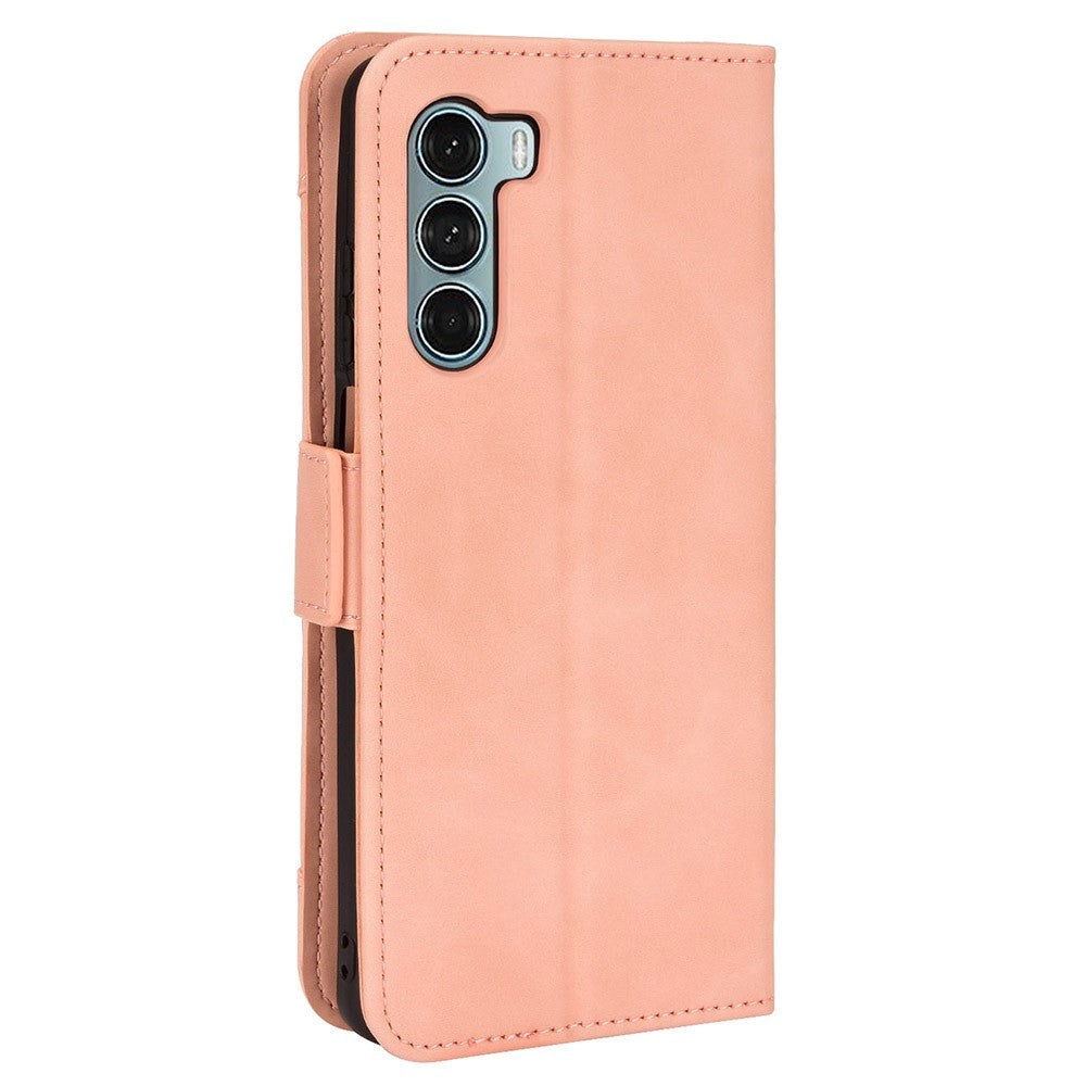 Motorola Moto G200 5G Sleek Leather Case w. Large Wallet - Pink