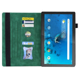 Lenovo Tab M10 FHD REL (TB-X605FC / LC) Leather Flip Case w. Pencil Holder & Card Holder - Green