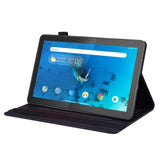 Lenovo Tab M10 FHD REL (TB-X605FC / LC) Leather Flip Case w. Pencil Holder & Card Holder - Black