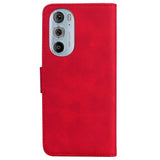 Motorola Edge 30 Pro Soft Artificial Leather Wallet Case - Red