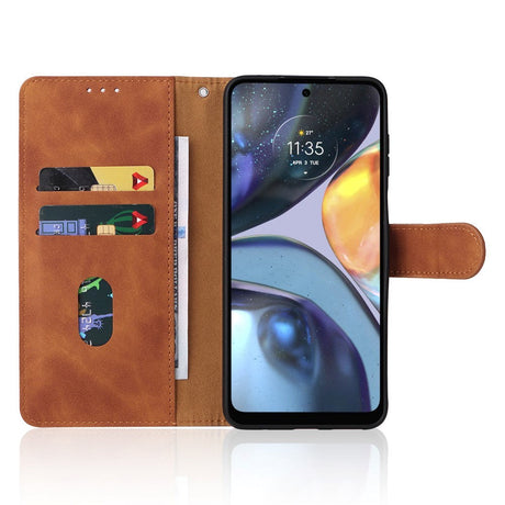 Motorola Moto G22 Leather Wallet Case - Brown