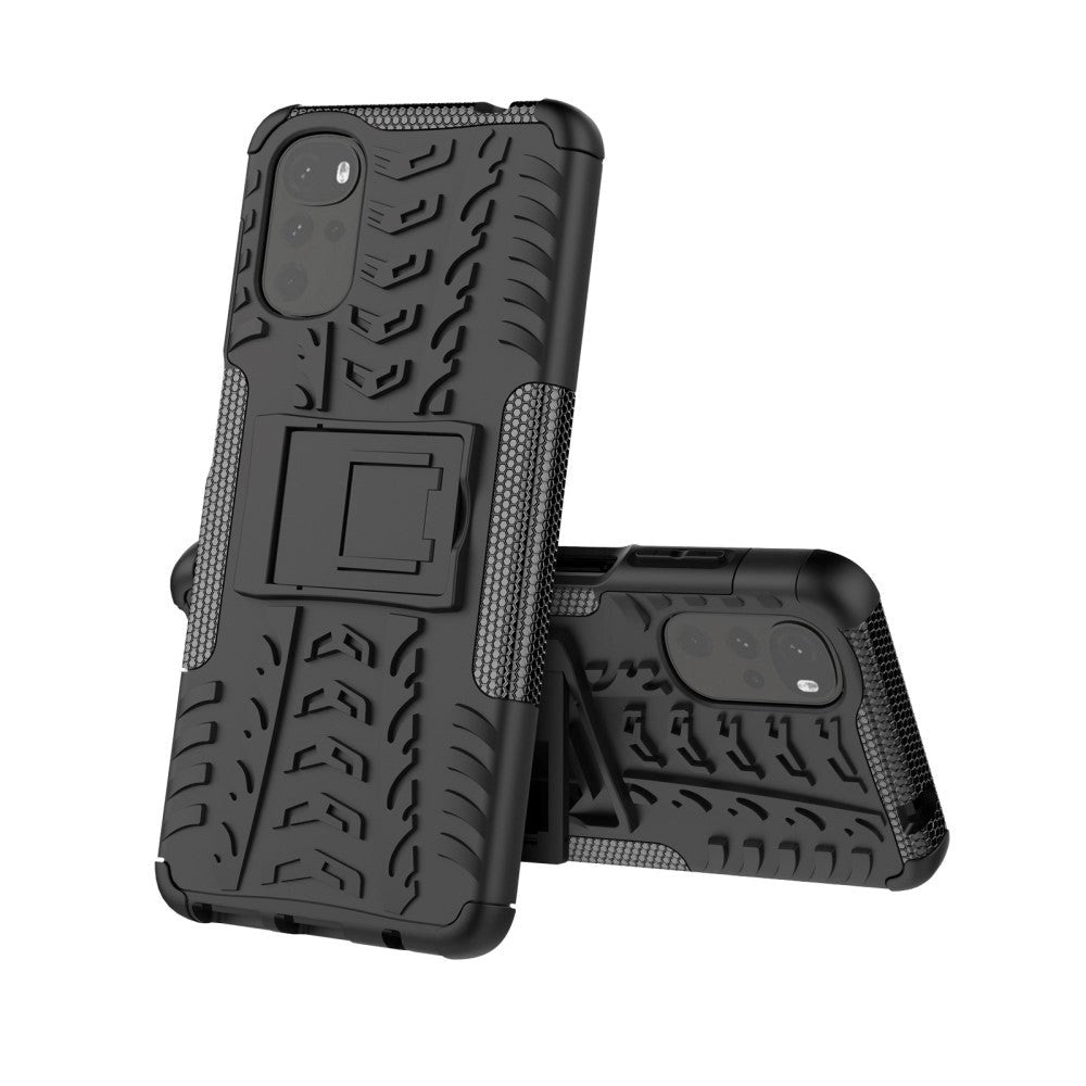 Motorola Moto G22 Cool Tyre Tough Case w. Stand - Black