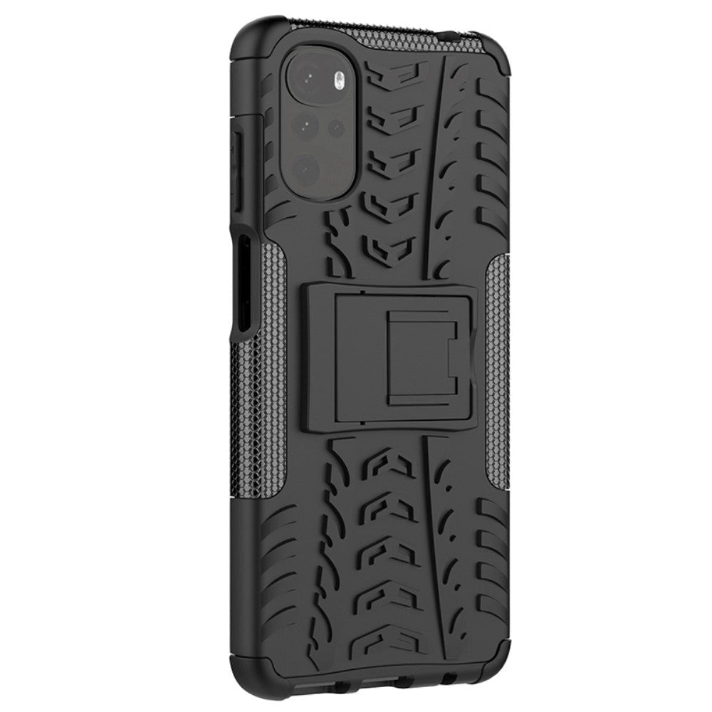 Motorola Moto G22 Cool Tyre Tough Case w. Stand - Black