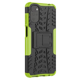 Motorola Moto G22 Cool Tyre Tough Case w. Stand - Black / Green