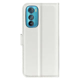 Motorola Edge 30 PU Litchi Leather Flip Case with Wallet & Stand Function - White