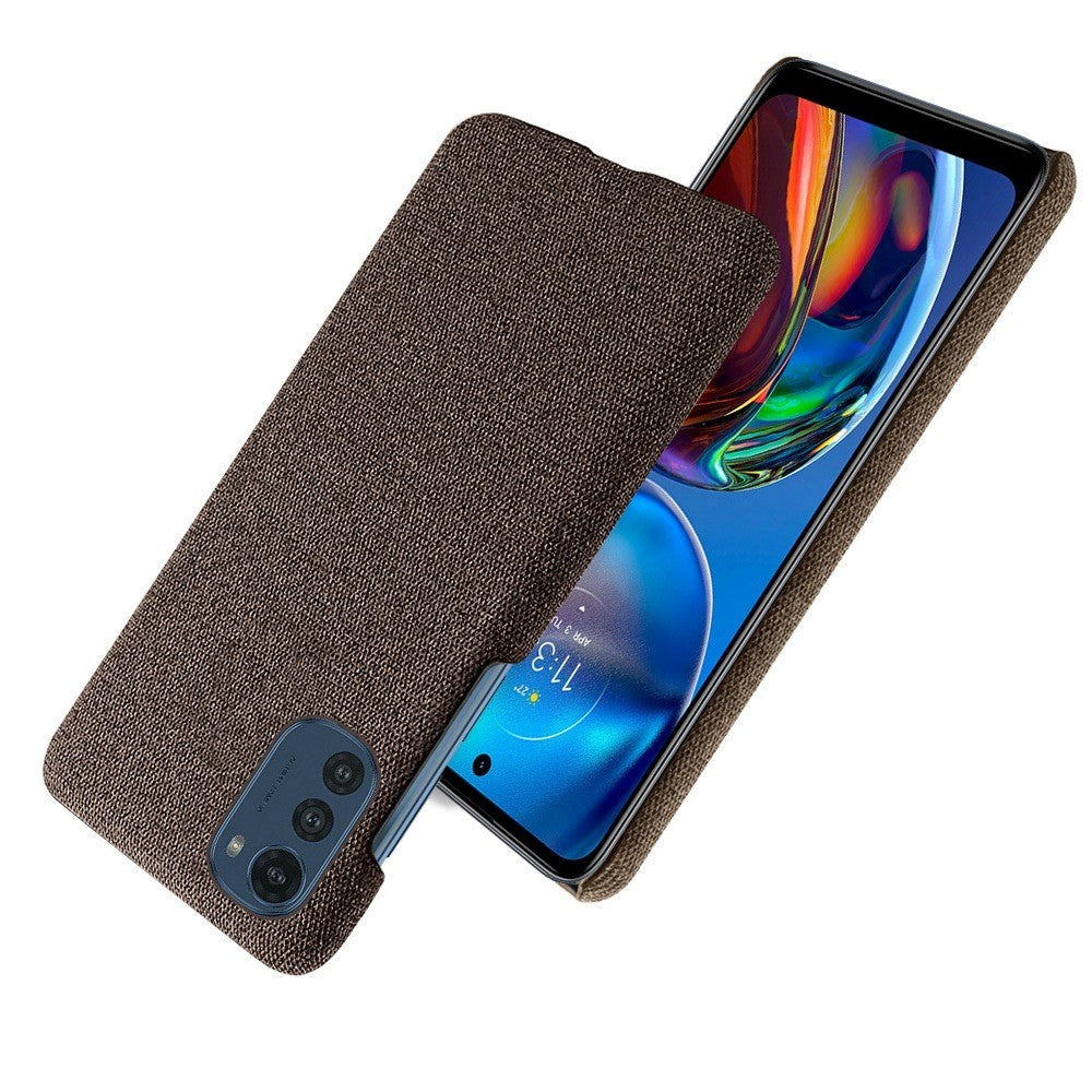 Motorola Moto E32 / E32s Fabric Plastic Case - Brown