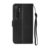 Xiaomi Mi Note 10 Lite Leather Wallet Case & Strap - Black