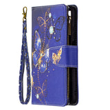 Xiaomi Poco M3 Leather Case w. Large Wallet - Purple Butterfly