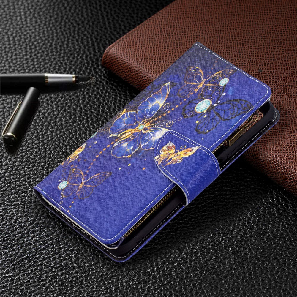 Xiaomi Poco M3 Leather Case w. Large Wallet - Purple Butterfly