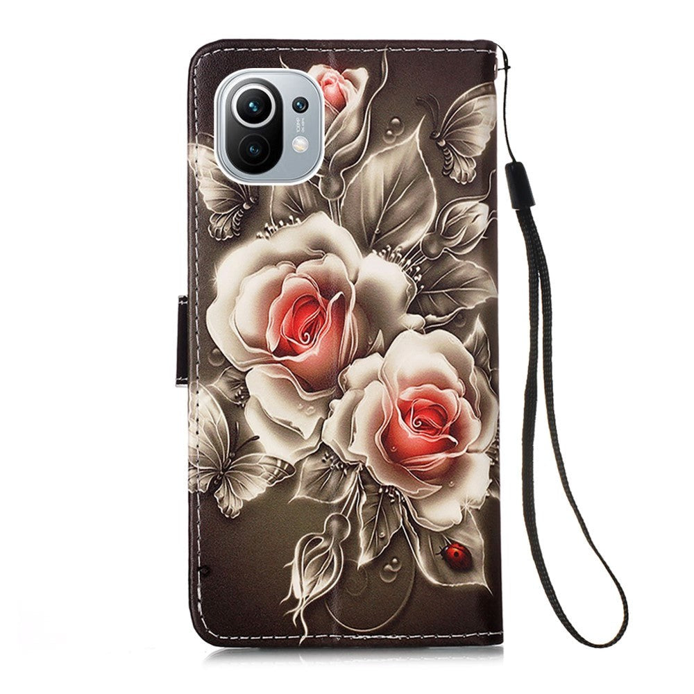 Xiaomi Mi 11 Leather Wallet Case - Roses