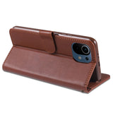 Xiaomi Mi 11 AZNS Leather Wallet Case - Brown