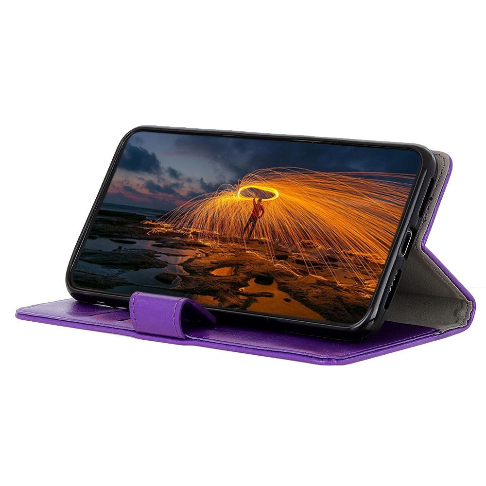 Xiaomi Poco M5S / Redmi Note 10S Flip Case w. Card Holder & Stand Function - Purple