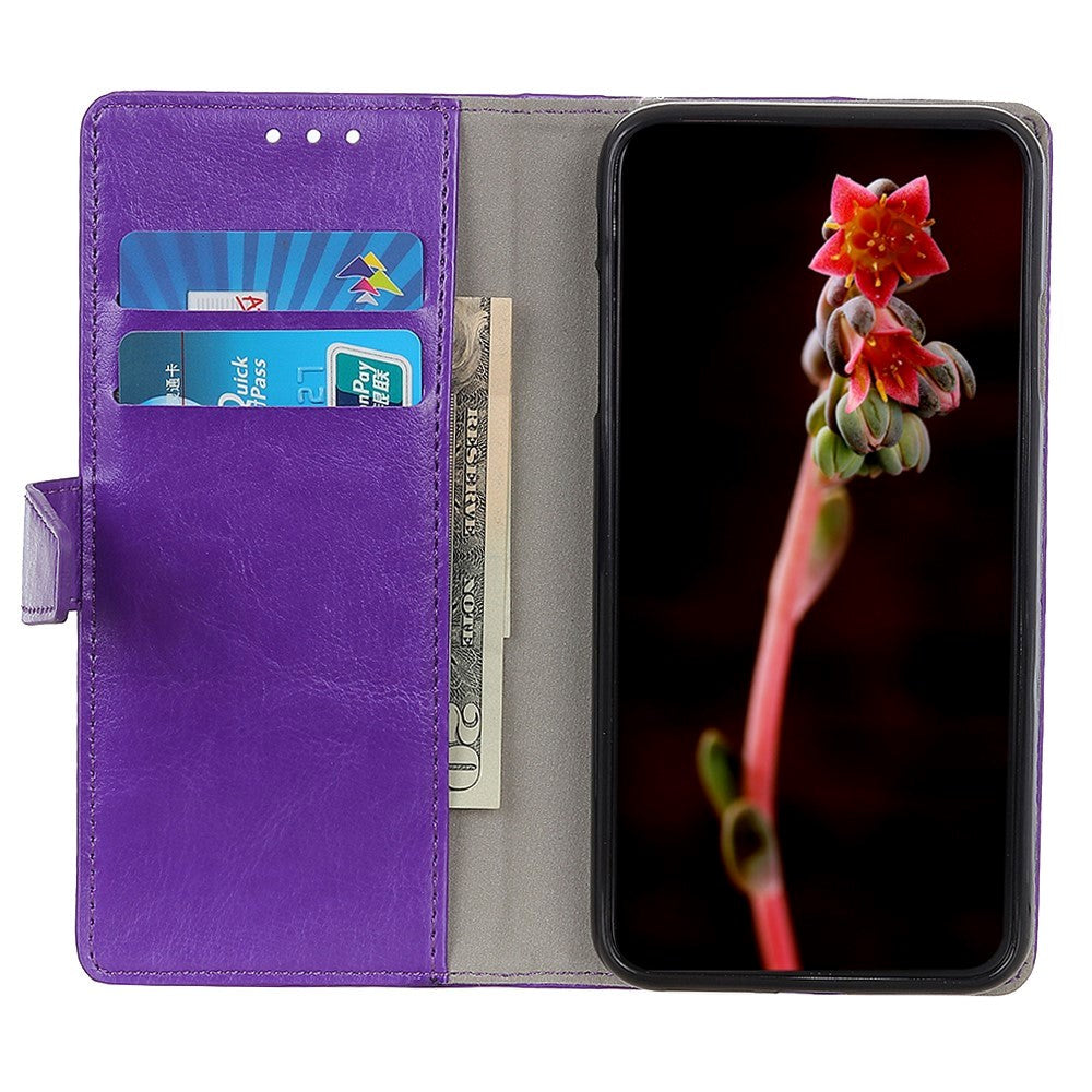 Xiaomi Poco M5S / Redmi Note 10S Flip Case w. Card Holder & Stand Function - Purple