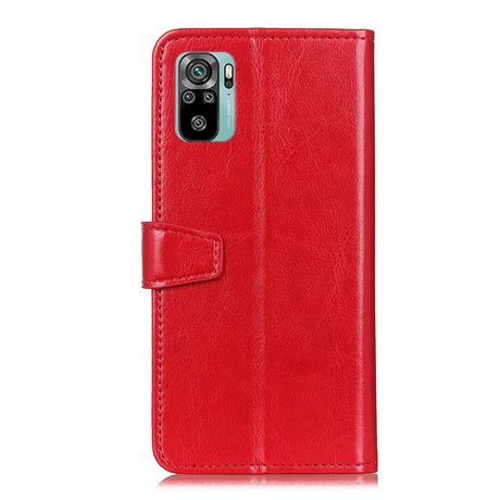 Xiaomi Poco M5S / Redmi Note 10S Flip Case w. Card Holder & Stand Function - Red