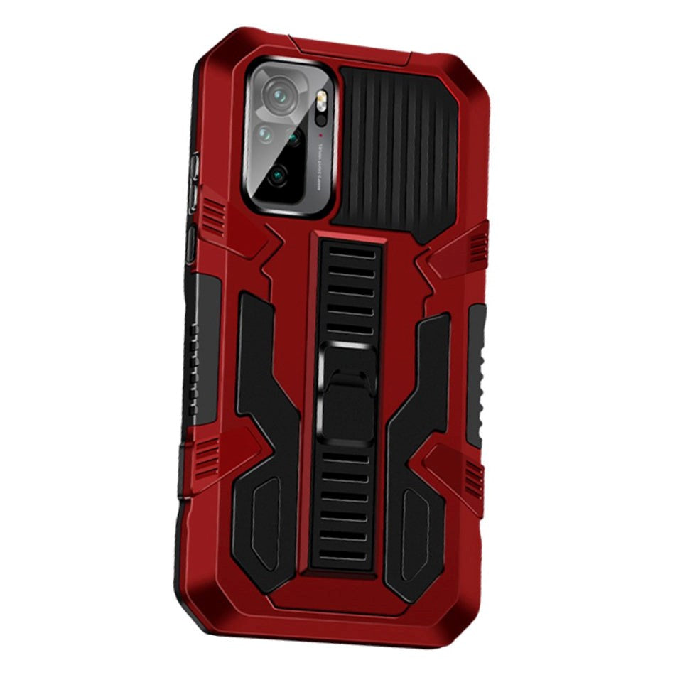 Xiaomi Poco M5S / Redmi Note 10S Tough Case  w. Discreet Kickstand - Black / Red