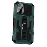 Xiaomi Poco M5S / Redmi Note 10S Tough Case w. Discreet Kickstand - Black / Green