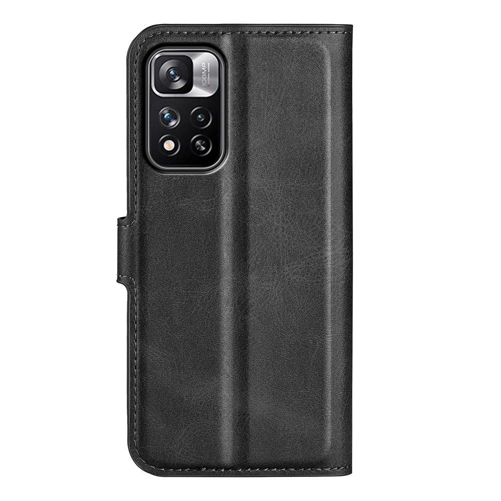 Xiaomi Redmi Note 11 Pro+ (Plus) Leather Case w. Card Holder & Magnetic Closure - Black