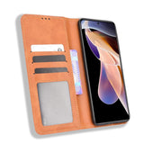 Xiaomi Redmi Note 11 Pro + (Plus) Vintage Look Leather Wallet Case - Brown