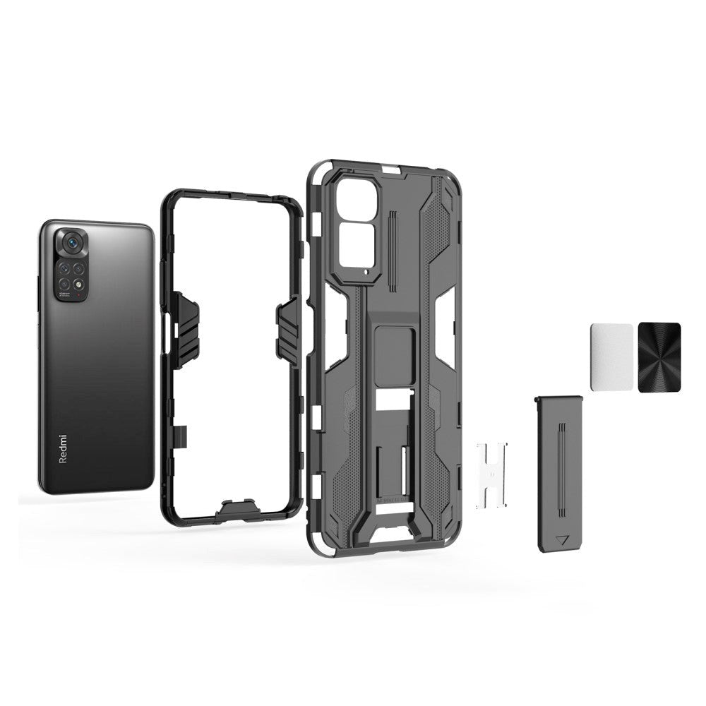 Xiaomi Redmi Note 11 / 11S Hybrid Tough Case with Kickstand - Black