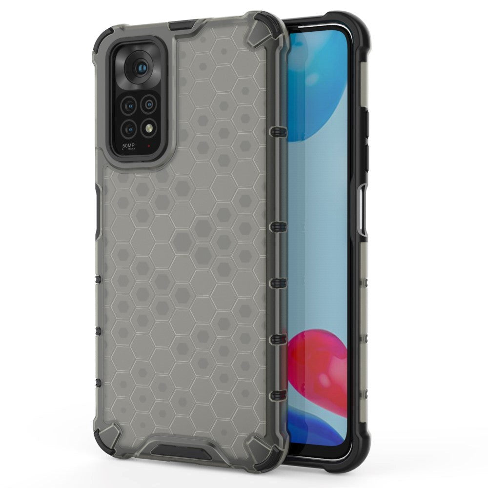 Xiaomi Redmi Note 11 / 11S Honeycomb Pattern Hybrid Case - Transparent / Black