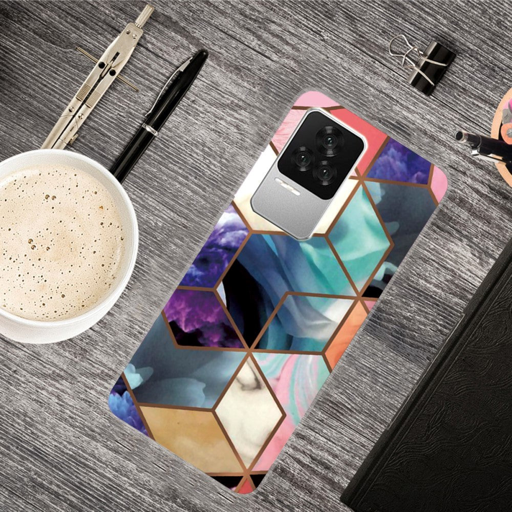 Xiaomi Poco F4 Flexible Plastic Case - Colorful Marble