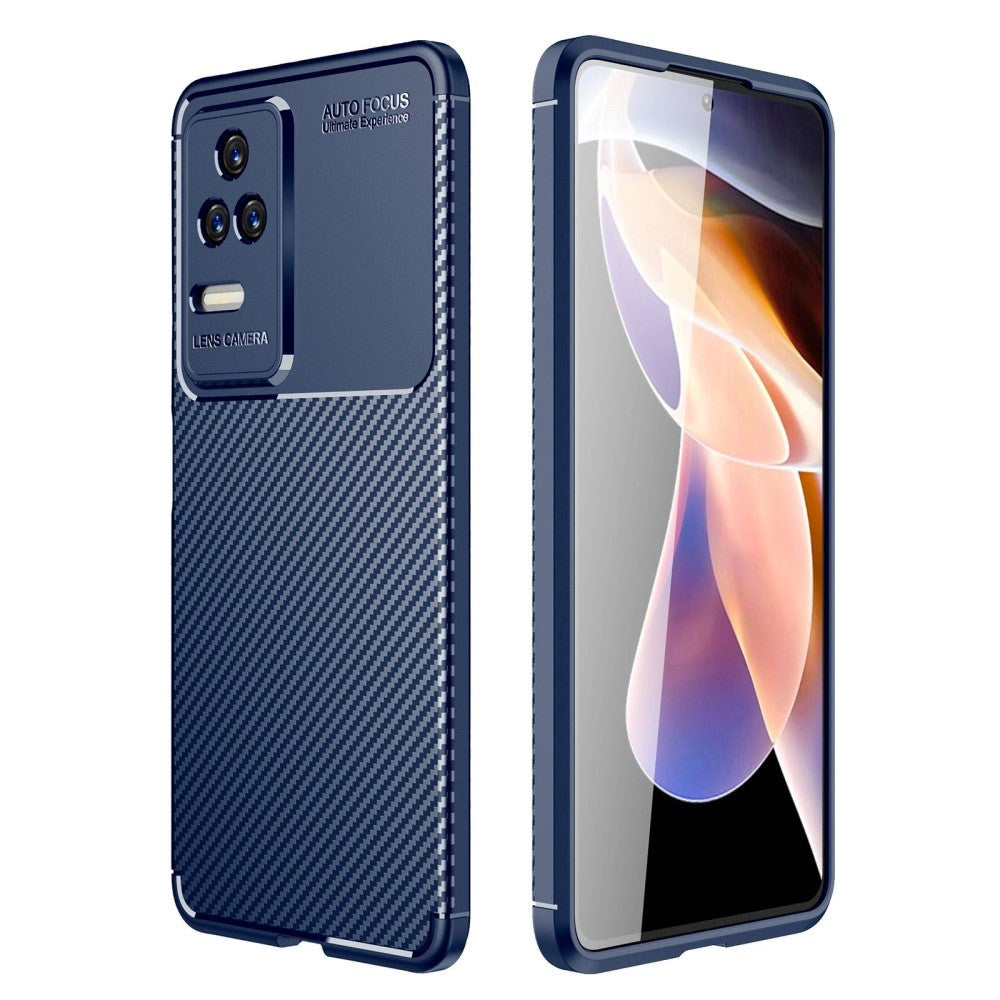 Xiaomi Poco F4 Brushed Carbon Case - Blue