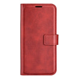 Xiaomi Redmi Note 10 5G Leather Case w. Card Holder & Magnetic Closure - Red