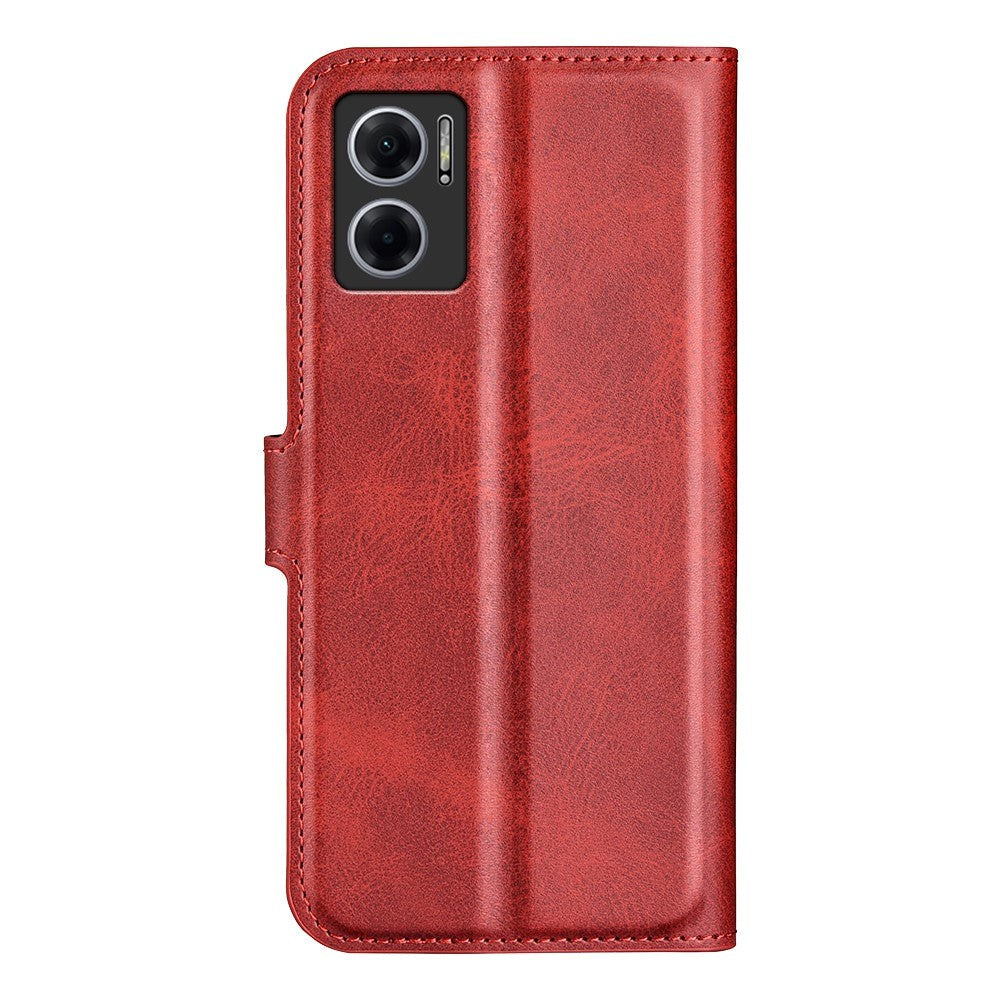 Xiaomi Redmi Note 10 5G Leather Case w. Card Holder & Magnetic Closure - Red