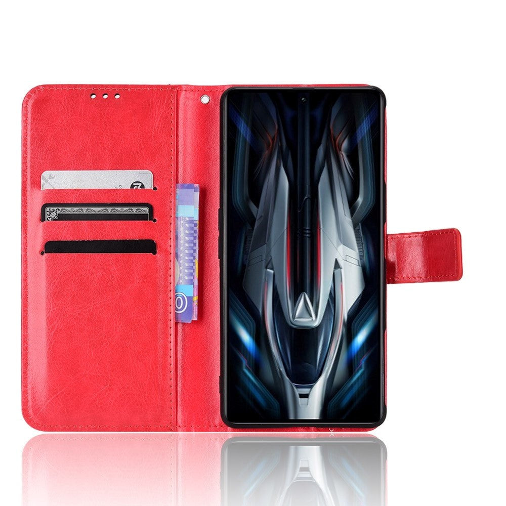 Xiaomi Poco F4 GT Leather Flip Case w. Stand & Wallet - Red