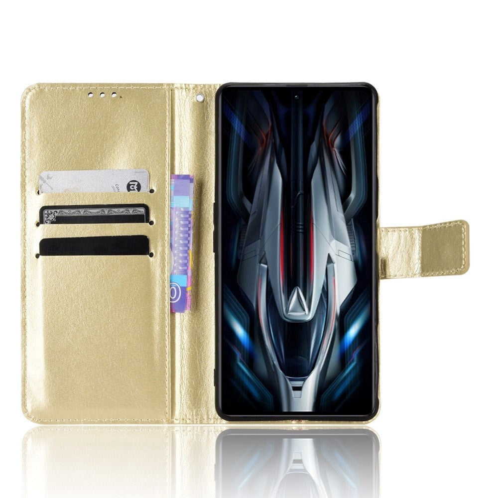 Xiaomi Poco F4 GT Leather Flip Case w. Stand & Wallet - Gold