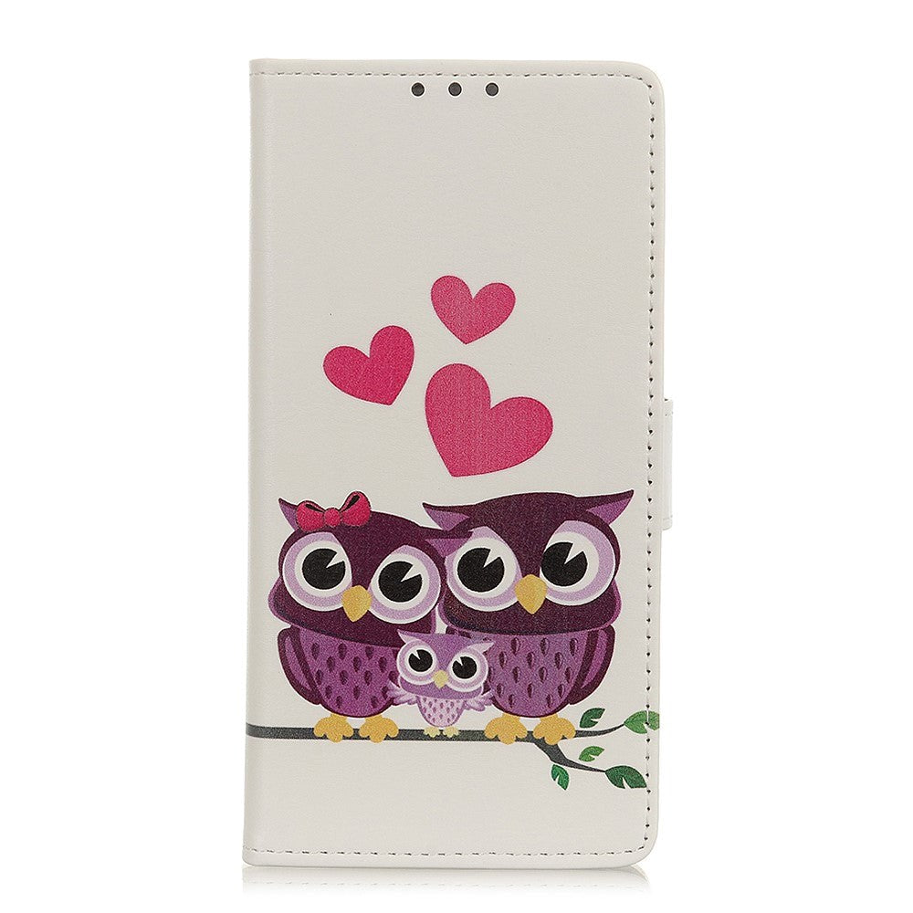 Alcatel 1S (2020) Leather Wallet Case Owl Family