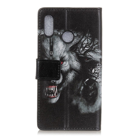 Alcatel 1S (2020) Leather Wallet Case Dangerous Wolf