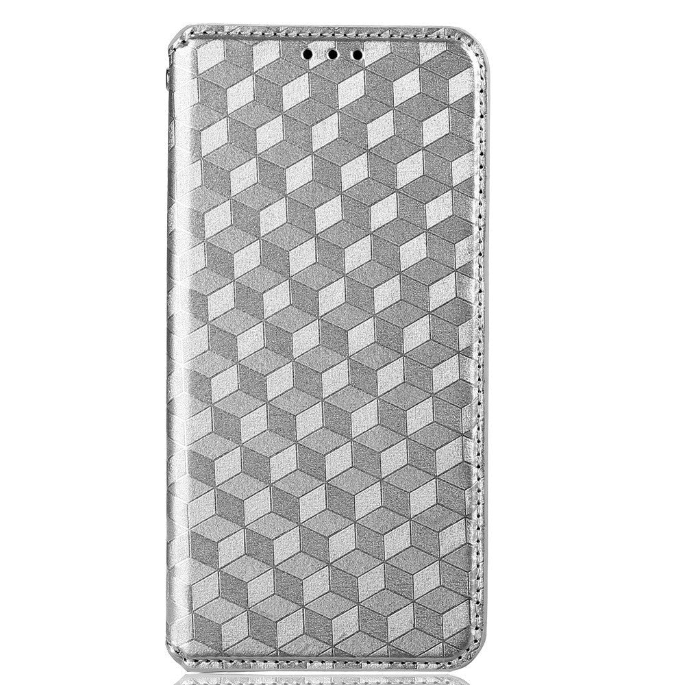 Alcatel 1S (2021) / 3L (2021) Leather Wallet Case - Rhombus - Silver