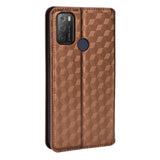 Alcatel 1S (2021) / 3L (2021) Leather Wallet Case - Rhombus - Brown