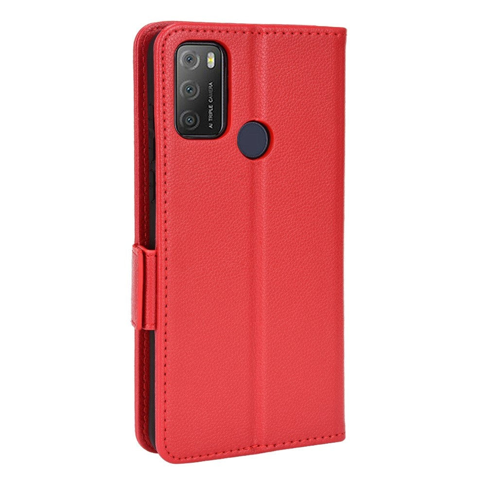 Alcatel 1S (2021) / 3L (2021) Litchi Leather Wallet Case - Red