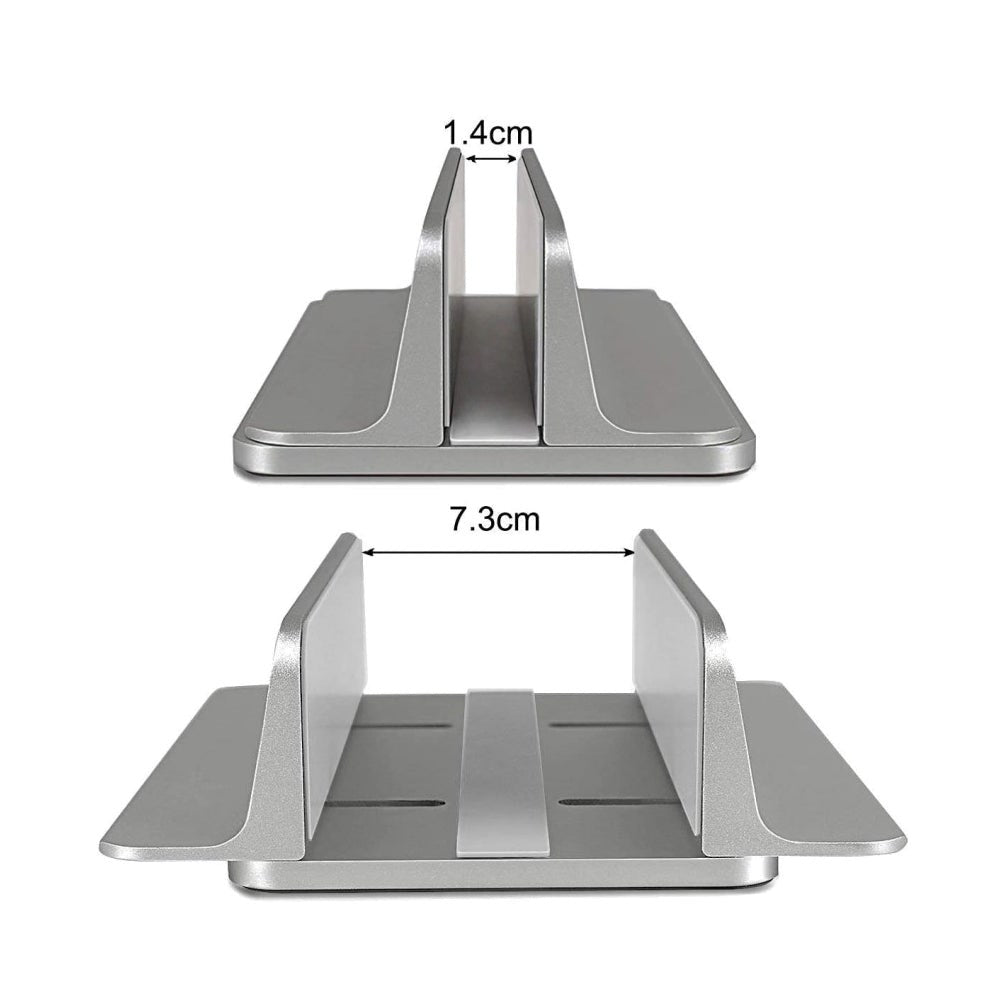 Adjustable Vertical Holder For MacBook & Laptop - Aluminium Silver