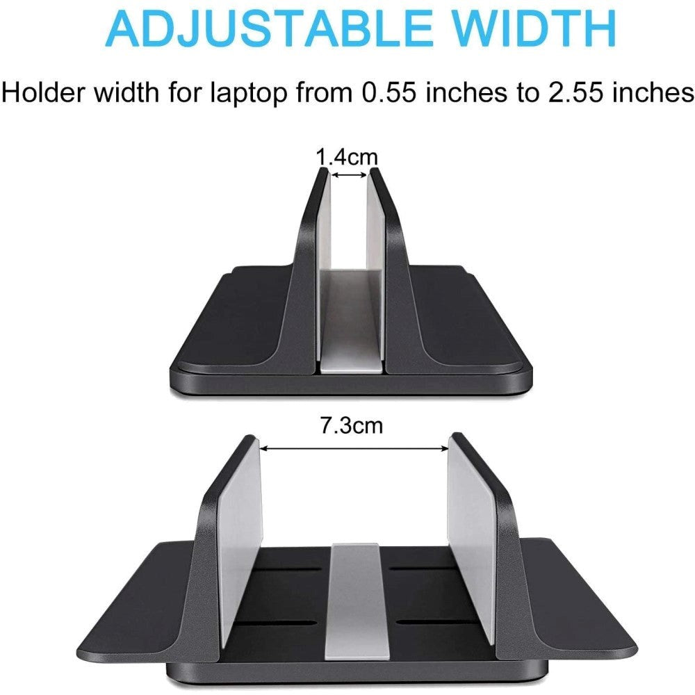 Adjustable Vertical Holder For MacBook & Laptop - Aluminium Black