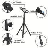 Portable Tablet Tripod Stand w. Adjustable Tablet Holder - Black