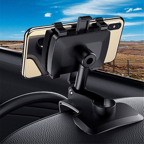 Universal Car Holder w. Clip - 180° rotation - Max Mobile: 95mm - Black