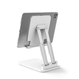 Universal Foldable Tablet Holder - Height Adjustment & Tilt - White