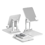 Universal Foldable Tablet Holder - Height Adjustment & Tilt - White