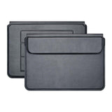 Tri-fold Leather Laptop Sleeve 15-16" (37 x 27 cm) - Black