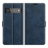 Google Pixel 6 Pro Leather Case w. Card Holder & Magnetic Closure - Blue